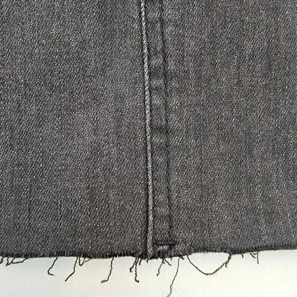 Three Brome Black Denim Straight Pencil Skirt Raw Hem NEW Size 26 Junior L - Picture 6 of 11